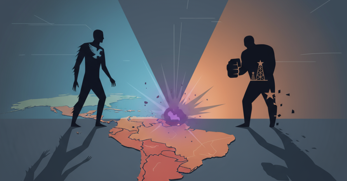 Map illustrating US interventions in Latin America