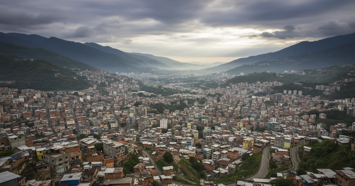 Panoramic view of Caracas during the political crisis in Venezuela
